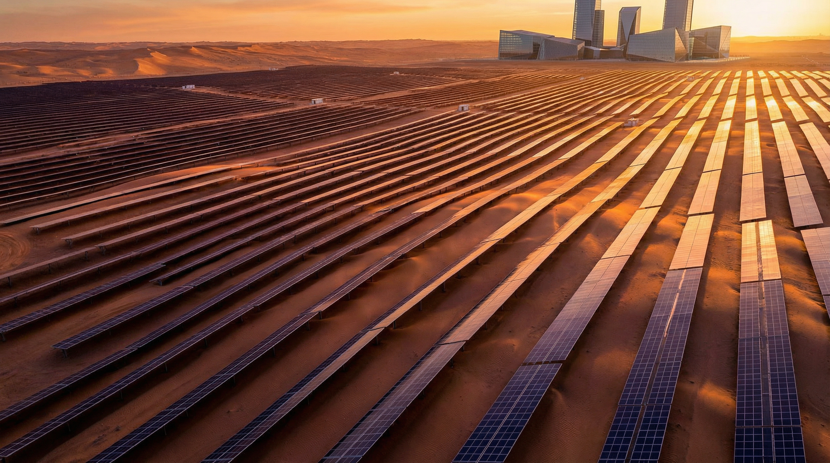 Solar panels in Saudi desert